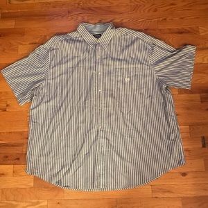 Big Men Blue and White Stripe Chaps button down shirt
